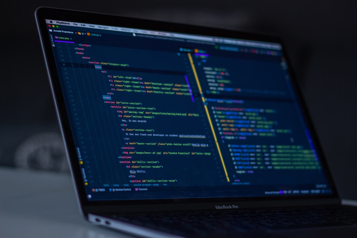 Web Development laptop code screen
